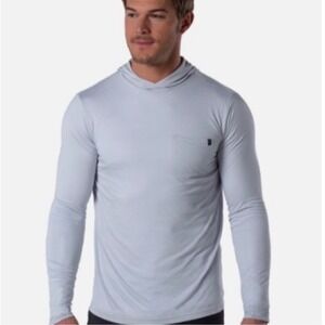 Cariloha long-sleeve crossover hoodie‎ in light blue/grey